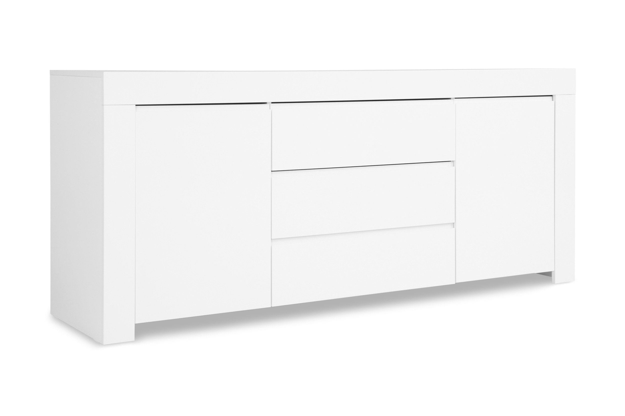 BAVENO Sideboard 190 2 Dörrar 3 Lådor Vit Högglans Skänkar