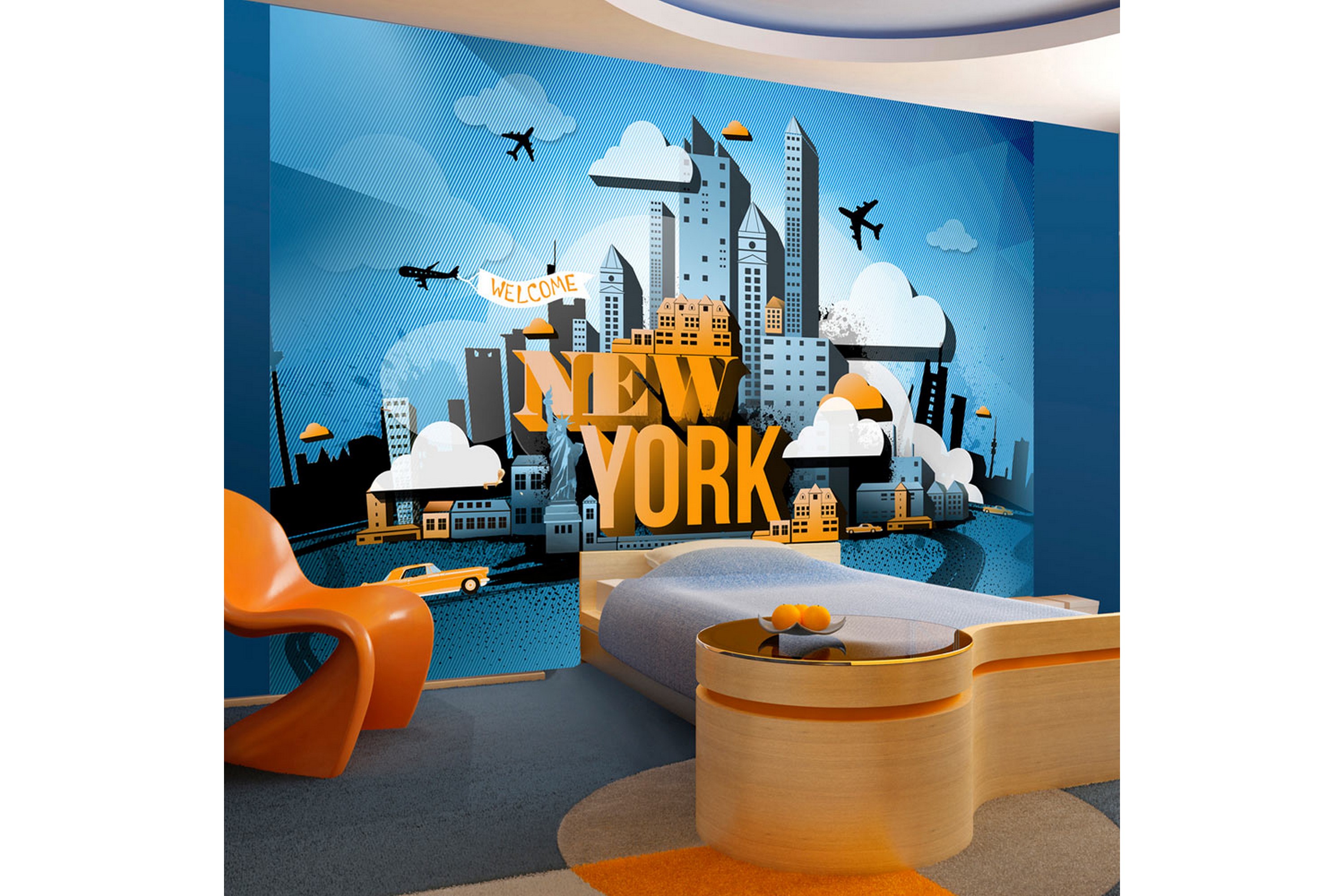 Fototapet New York Welcome 300x210 Tapeter Vardagsrum Chilli