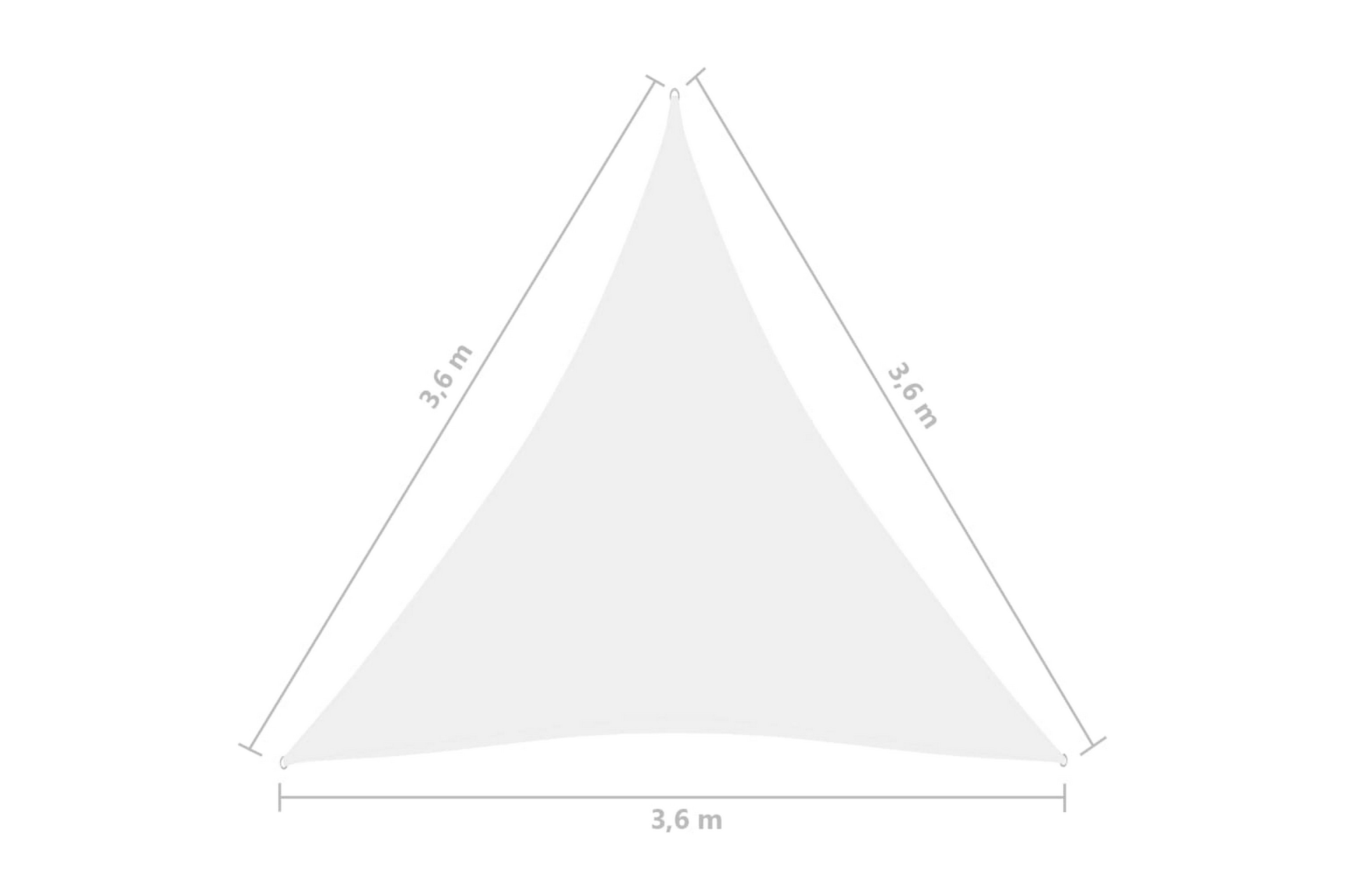 Solsegel oxfordtyg trekantigt 3 6x3 6x3 6 m vit Utemöbler Furniturebox