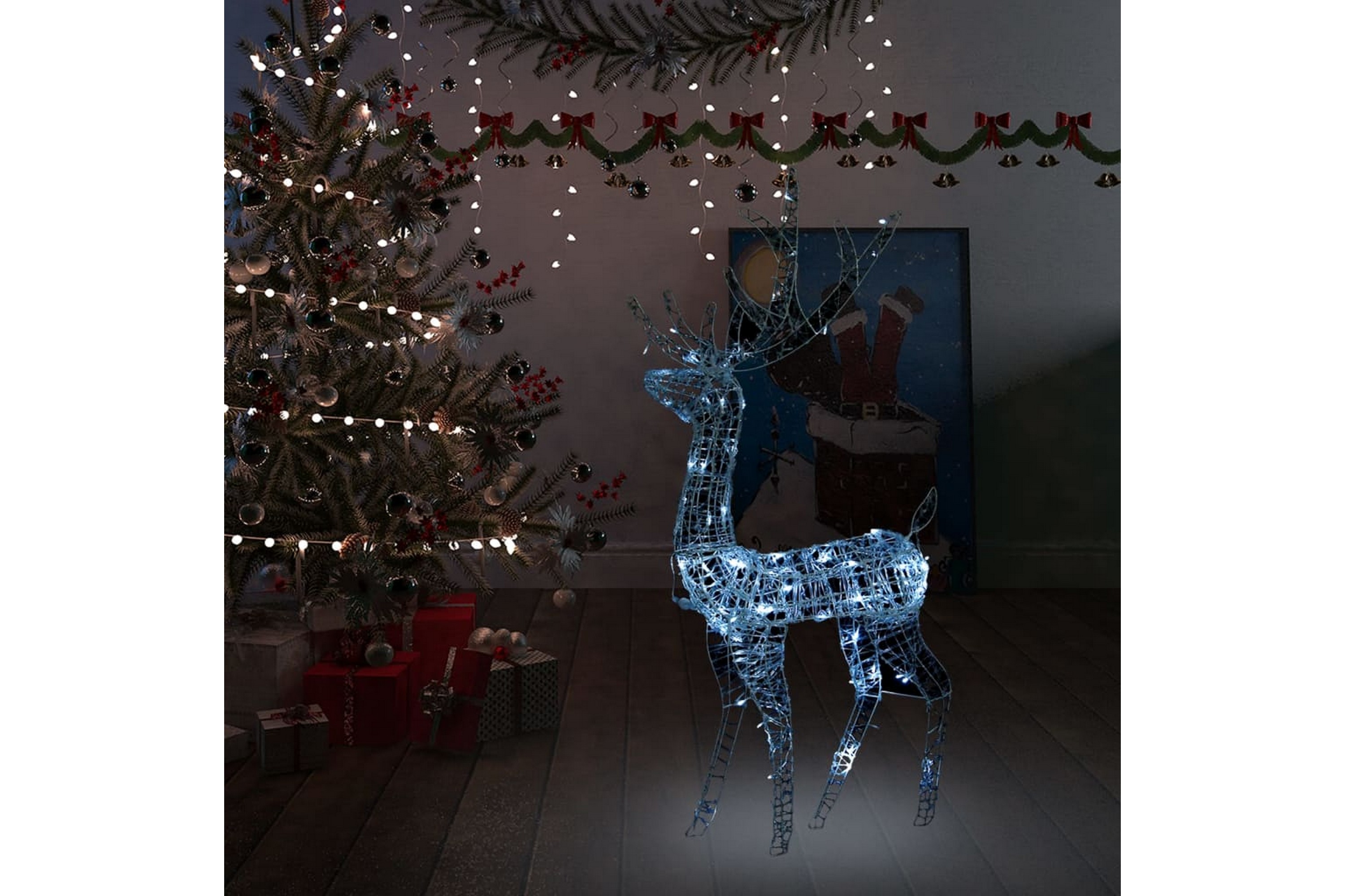 Juldekoration ren akryl 140 LED 120 cm kallvit Julbelysning utomhus Chilli