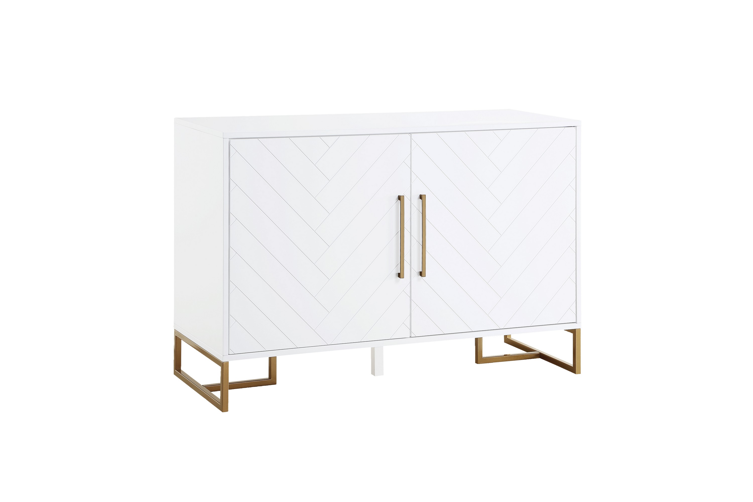 HERRINGBONE Sideboard 122x48 cm Vit Förvaring Furniturebox