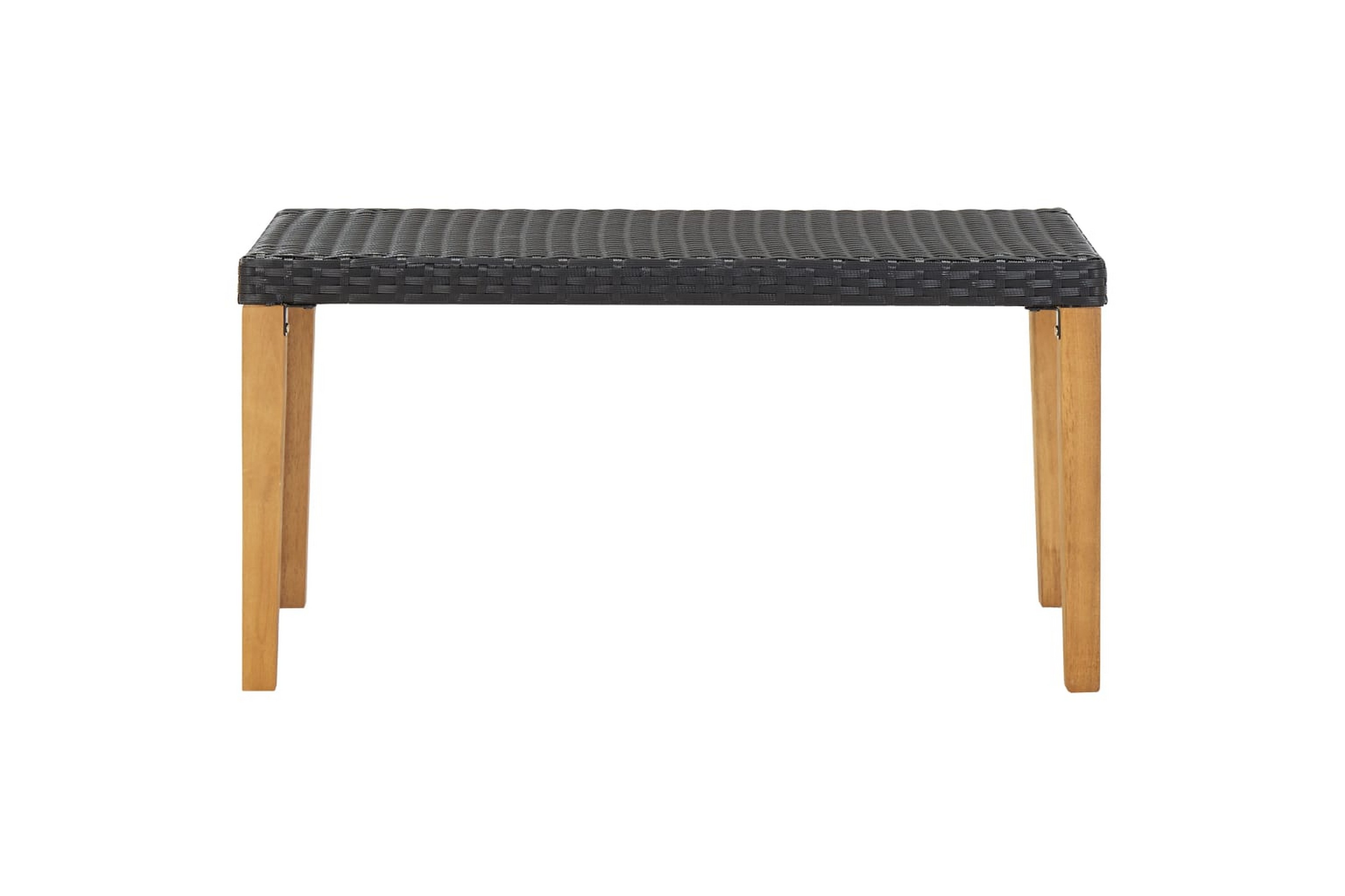 Be Basic Havebænk 120 Cm Polyrattan Og Massivt Akacietræ Sort Sort ...