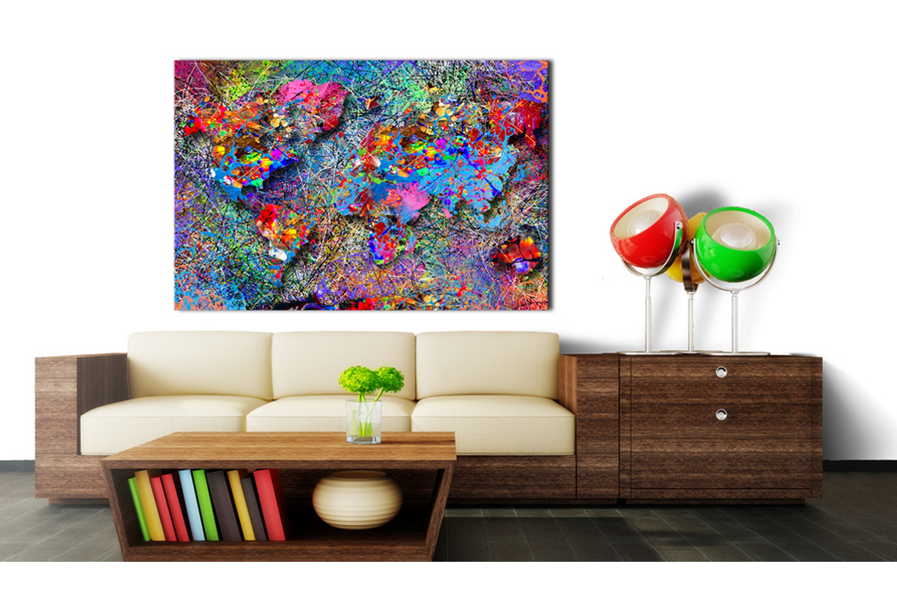 Tavla Map: Jackson Pollock inspiration 60x40 Artgeist sp. z o. o ...