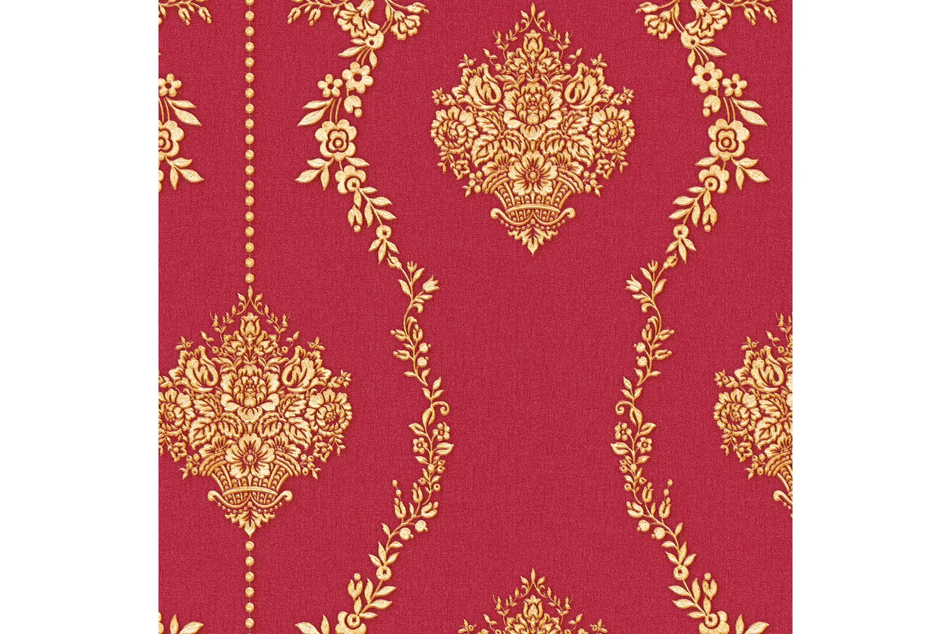 AS Creation Barock Tapet Château Ovävd Röd Gul AS Creation - Inredning ...