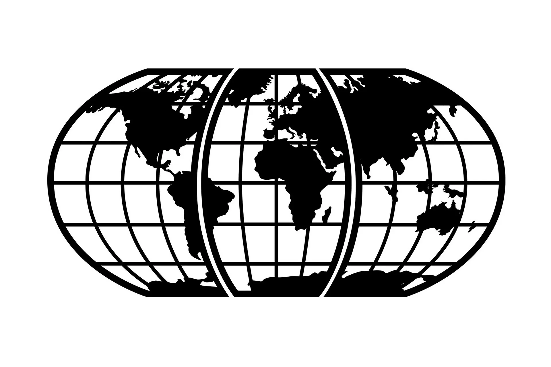World Map 11 Väggdekor Svart - Inredning - Trademax