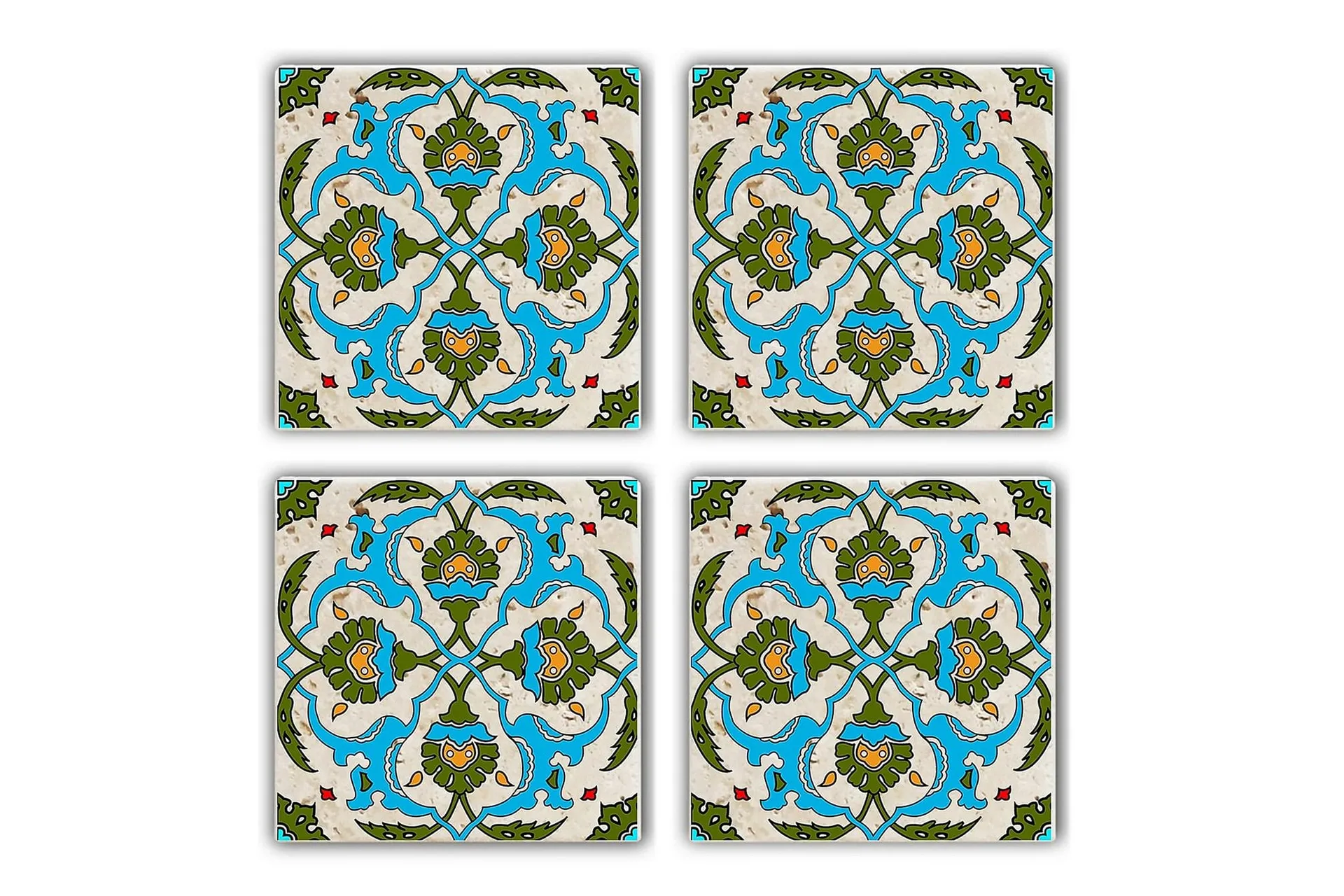 GLASUNDERLÄGG 4-pack Turkos/Grön - Inredning & dekor - Furniturebox