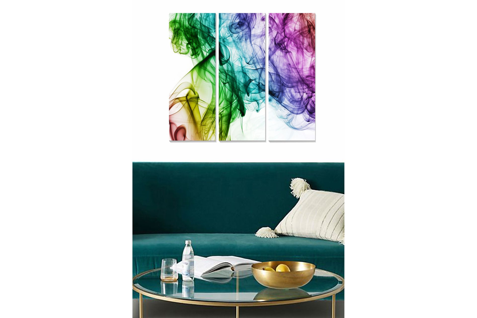 CANVASTAVLA Abstract 3-pack Flerfärgad 20x50 cm - Inredning & dekor ...