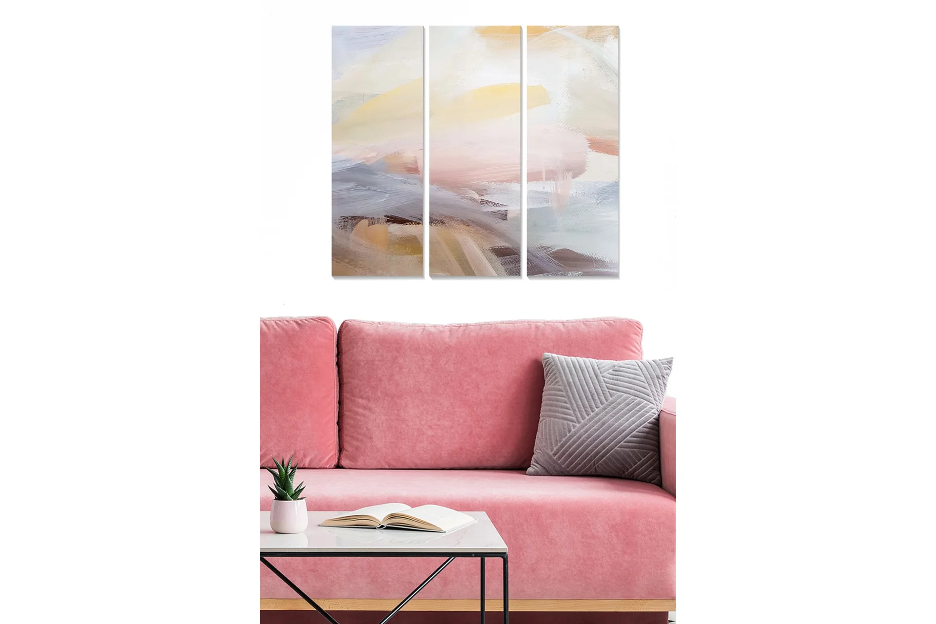 CANVASTAVLA Abstract 3-pack Flerfärgad 20x50 cm - Inredning & dekor ...