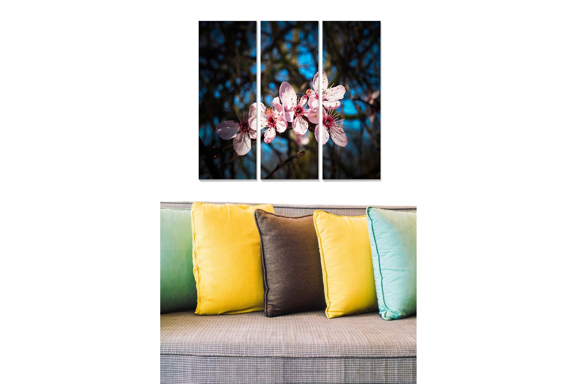 CANVASTAVLA Abstract 3-pack Flerfärgad 20x50 cm - Inredning & dekor ...