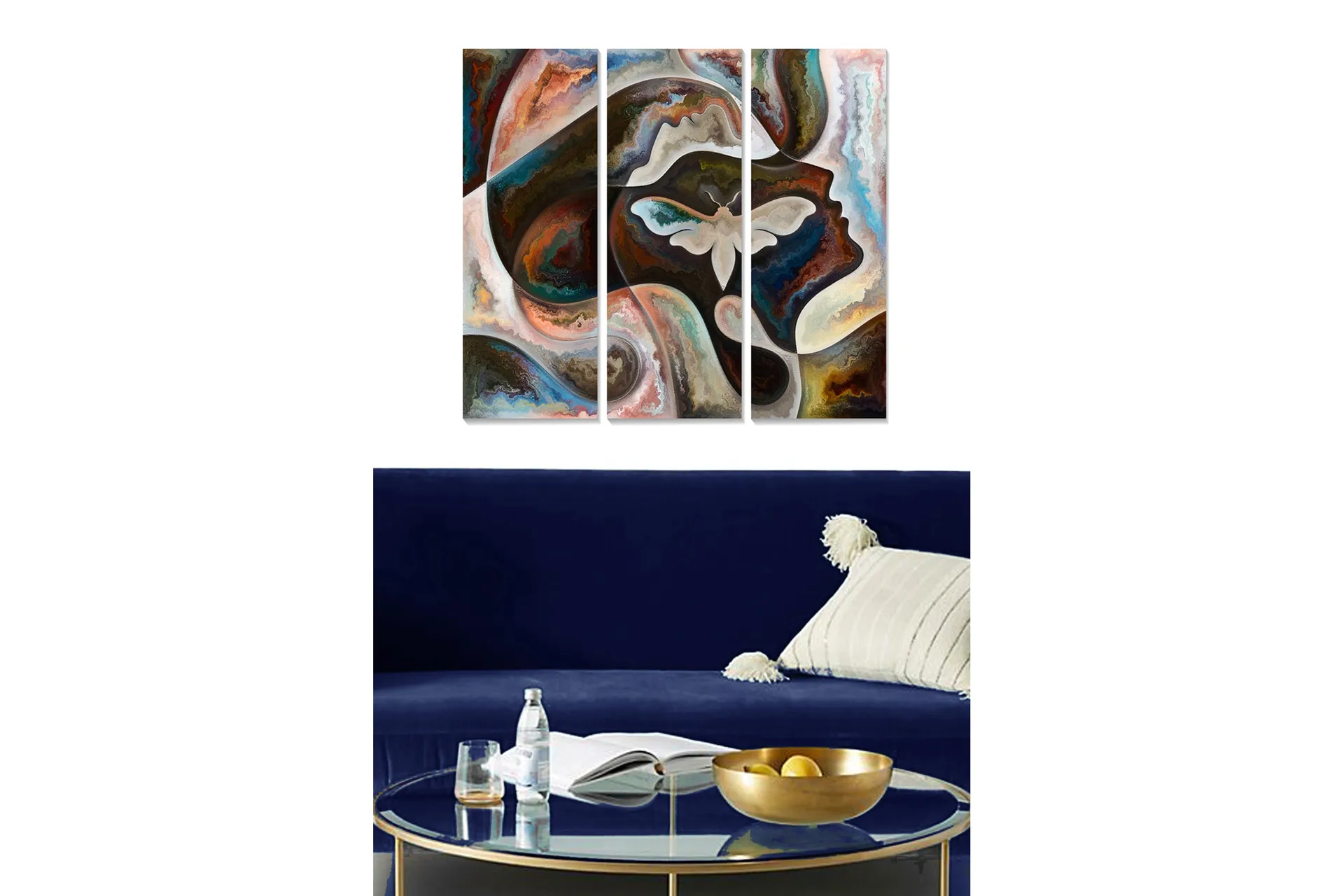 CANVASTAVLA Abstract 3-pack Flerfärgad 20x50 cm - Inredning & dekor ...