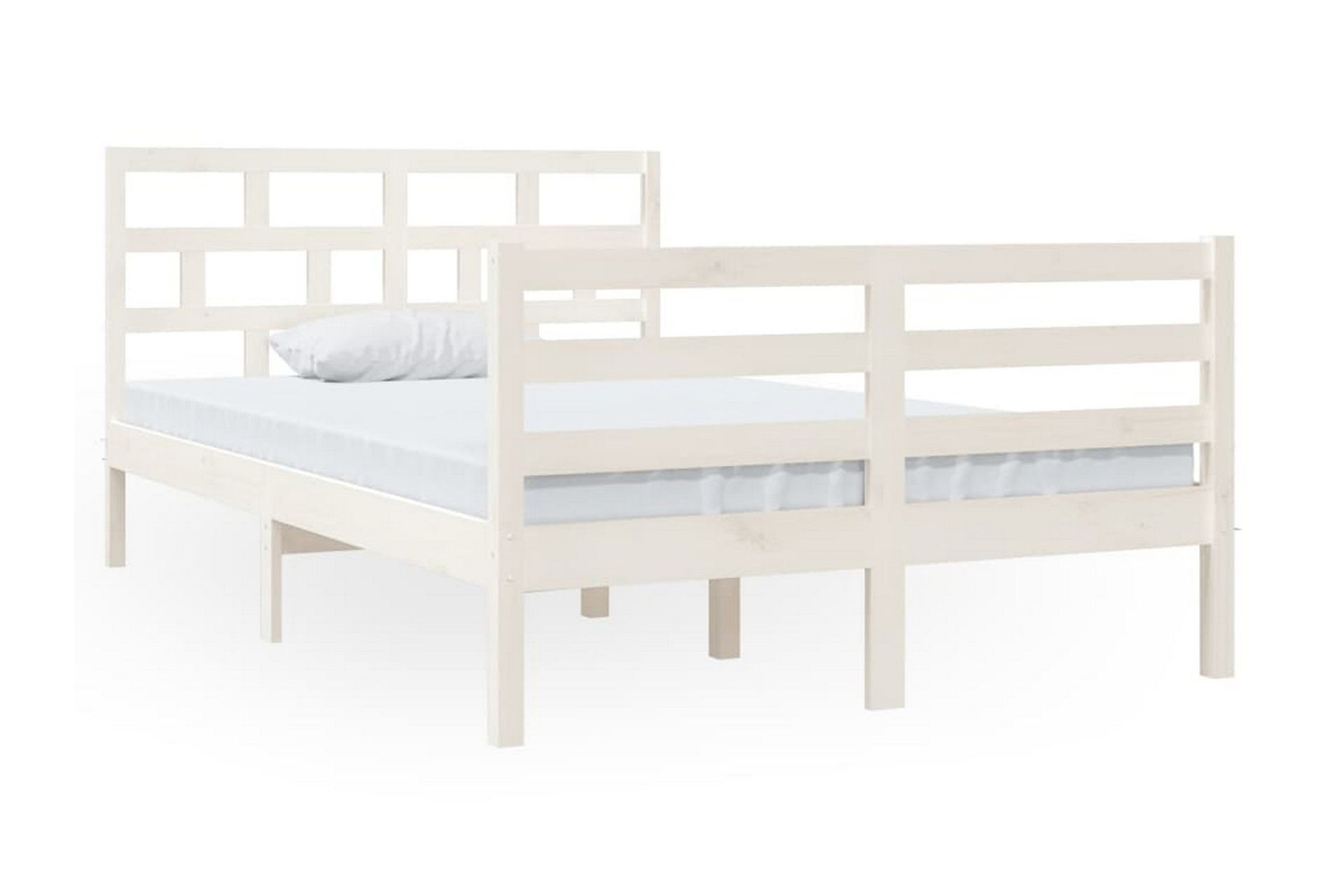 Be Basic Sängram vit massivt trä furu 120x190 cm Vit - Möbler - Trademax