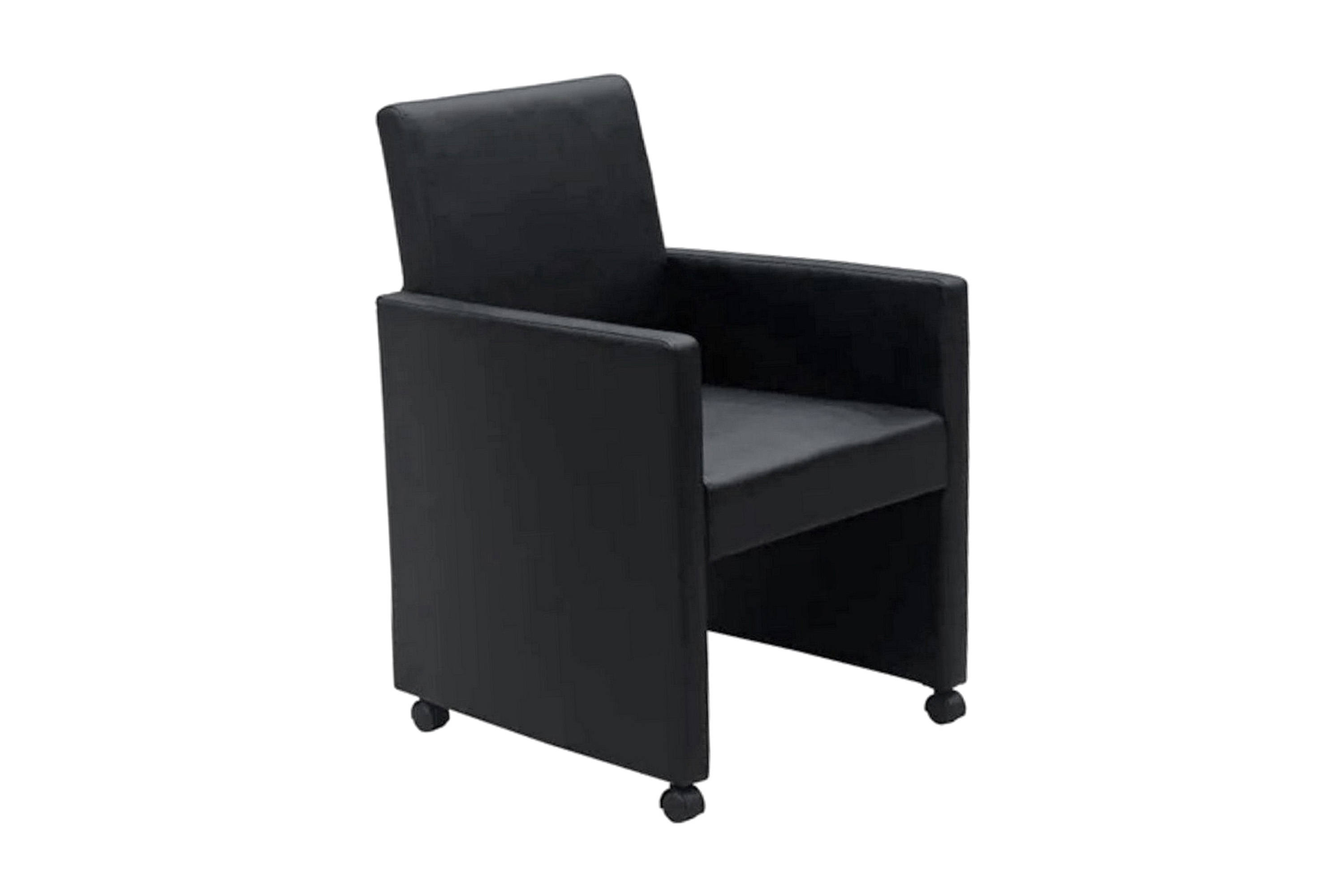 Matstolar 2 st svart konstläder Möbler Furniturebox