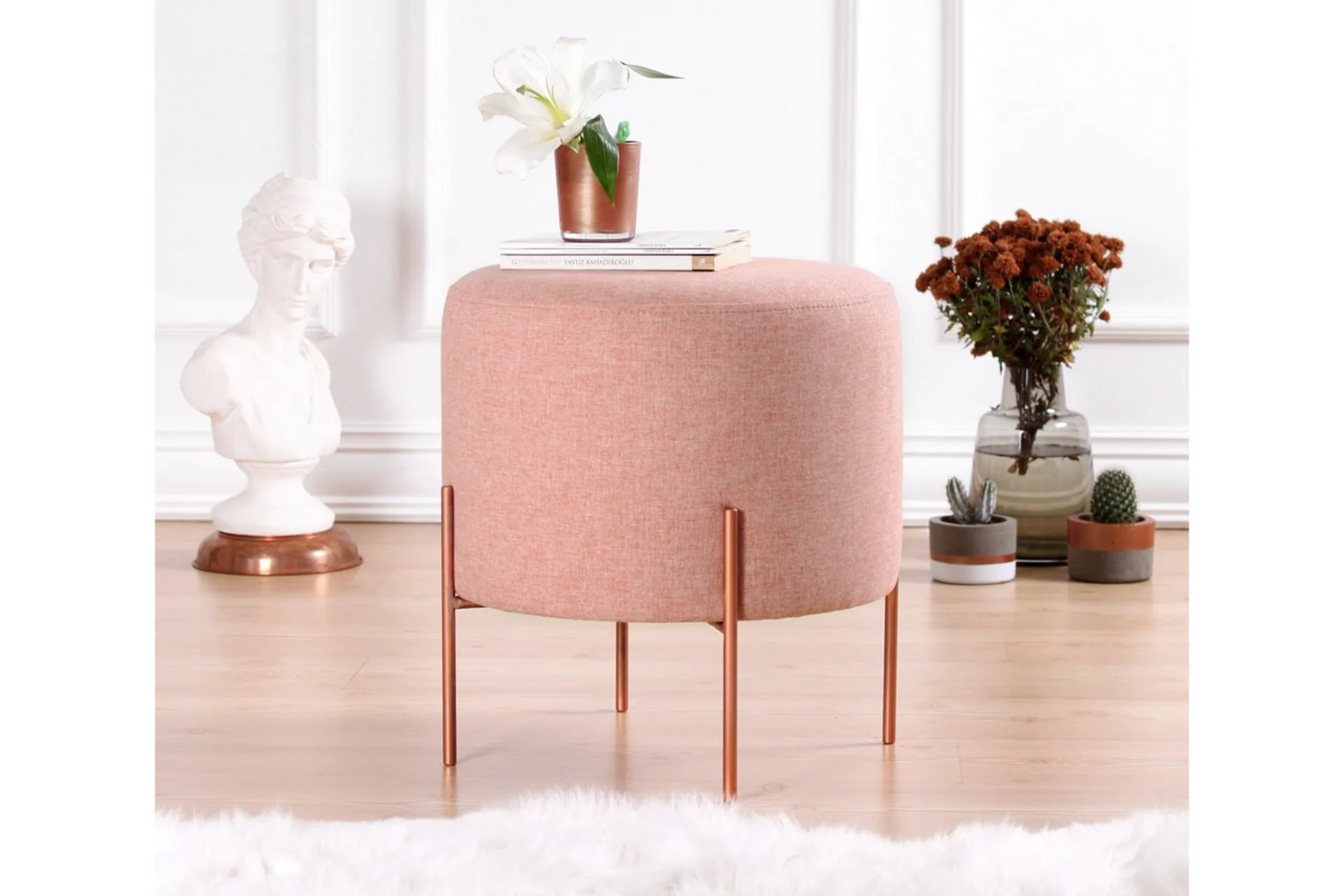 Borden Sittpuff 40 cm Rosa - Möbler - Furniturebox