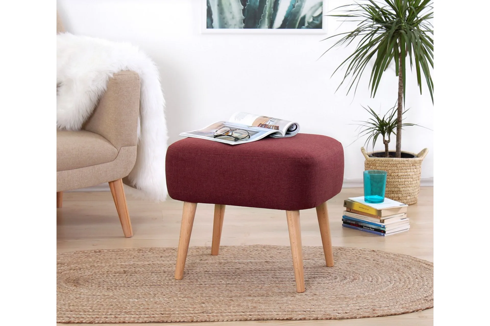 Brokville Sittpuff 50 cm Röd - Möbler - Furniturebox