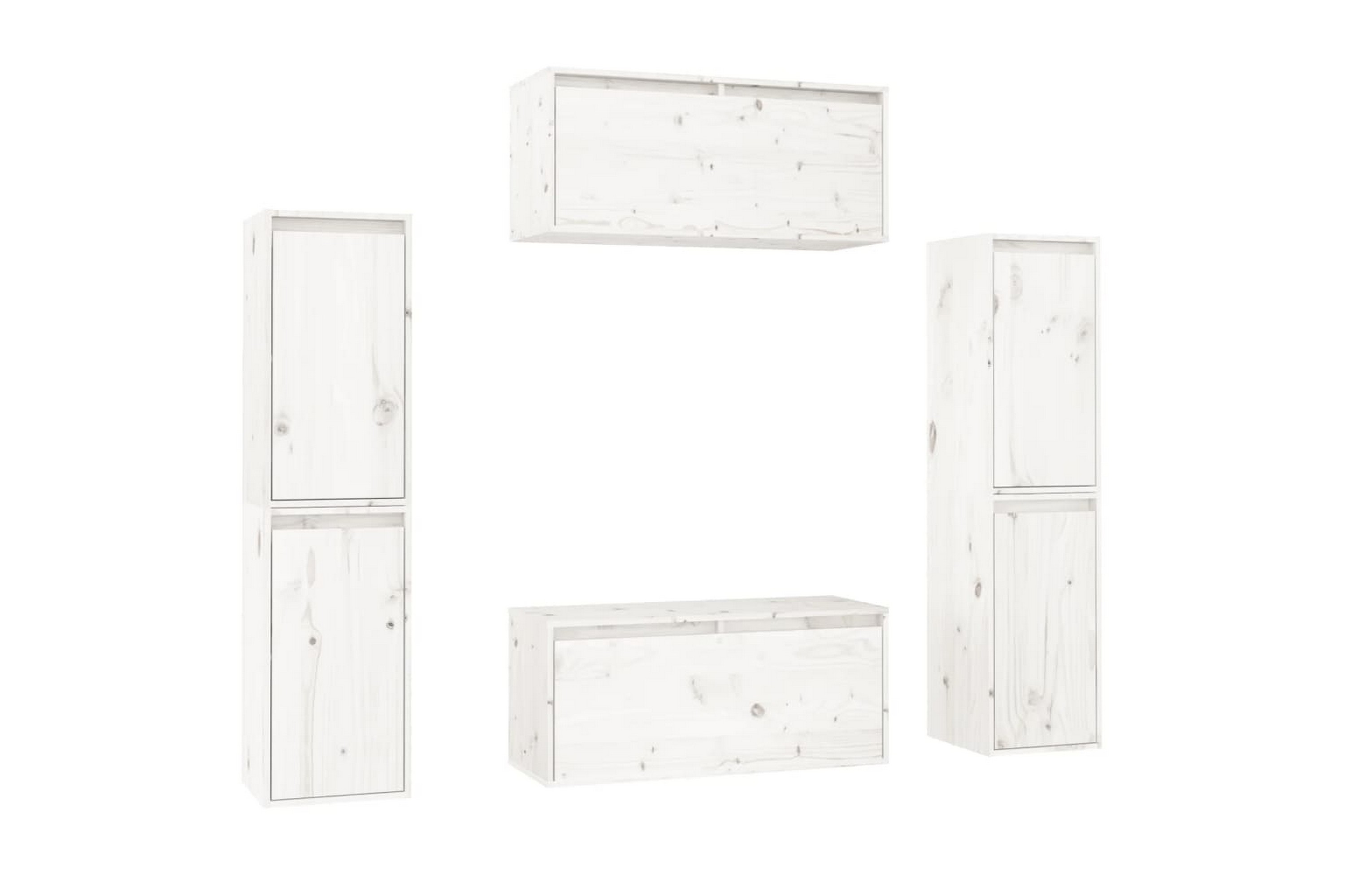 TVbenker 6 stk hvit heltre furu TVbenk & mediabenk Trademax.no