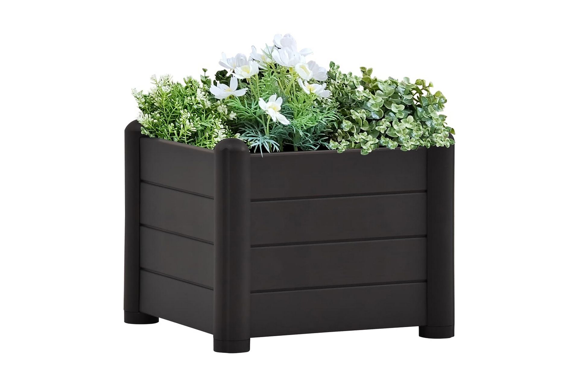 Be Basic Upphöjd odlingslåda PP antracit 43x43x35 cm Grå - Trädgård ...
